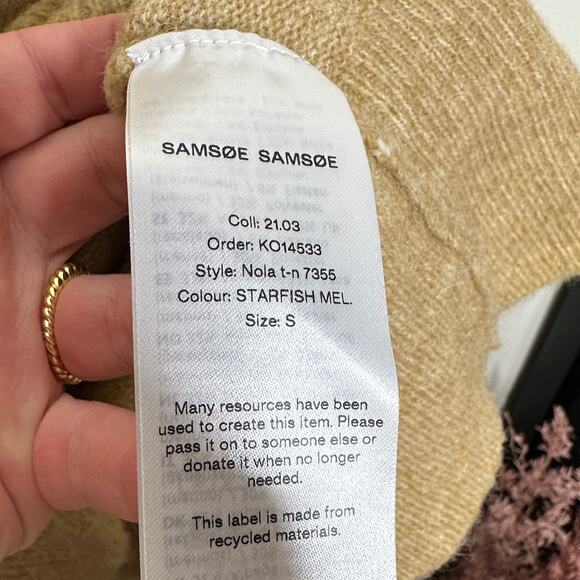 SAMSØE & SAMSØE Nola Sweater Starfish Melange Tan Alpaca {PP25} - Picture 9 of 10